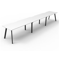 Rapidline Eternity Workstation Single Sided 3 Person 4500W x 750D x 730mmH White/Black