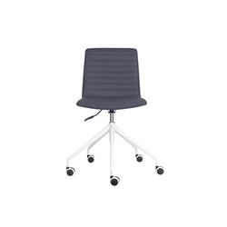 Rapidline Pixel Breakout Room Chair No Arms White Legs French Navy PU Leather Seat