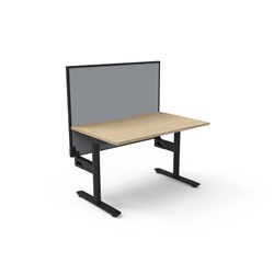 Rapidline Halo Static Single Sided Workstation + Screen 1200Wx750Dx1330mmH Oak/Black