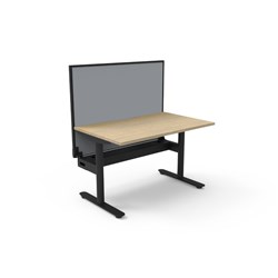Rapidline Halo Static Single Sided Workstation+Screen+Tray 1200W x 750D x 1330mmH Oak/Blk