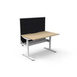 Rapidline Halo Static Single Sided Workstation+Screen+Tray 1200W x 750D x 1330mmH Oak/Wht