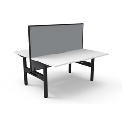 Rapidline Halo Static Back To Back Workstation + Screen 2 Person 1500Wx1330mmH White/Blk