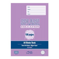 Splash Education Grid Binder Book A4 5mm Grid 128 Page