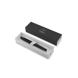 Parker IM Achromatic Fountain Pen Matte Black Trim Blue Refill