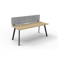 Rapidline Eternity Workstation Single Sided+Grey Eco Screen 1800Wx750Dx730mmH Oak/Black