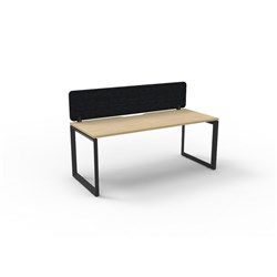 Rapidline Deluxe Infinity Desk Loop Leg Single Sided + Black Eco Screen 1500Wx730mmH Oak/Bl