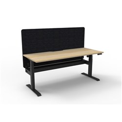 Rapidline Boost Light Single Sided Workstation Black Eco Screen+Tray 1800mmW Oak/Black