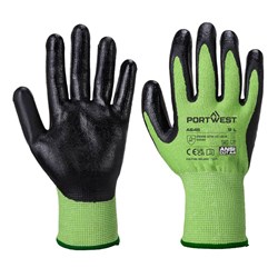 Portwest Green Cut Nitrile Foam Gloves Medium Green And Black