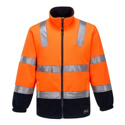 Huski Convoy Hi-Vis Contrast Polar Fleece Jumper Small Orange And Navy