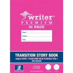 Writer Premium Transition Story Book QLD Year 1 Rule + Plain + 24mm Solid 96 Page