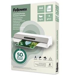 Fellowes Sustainable Laminating Pouches A4 75/80 Micron Gloss Pack Of 100