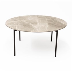 Rapidline Nido Stone Large Round Coffee Table 800D x 377mmH Grey Top Black Base