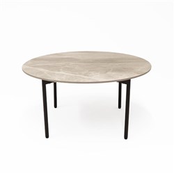 Rapidline Nido Stone Medium Round Coffee Table 600D x 302mmH Grey Top Black Base
