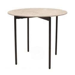 Rapidline Nido Stone Round Side Table 500D x 452mmH Grey Top Black Base