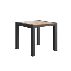 Rapidline Ridge Outdoor Table Square 835W x 835D x 750mmH European Oak Top Black Frame