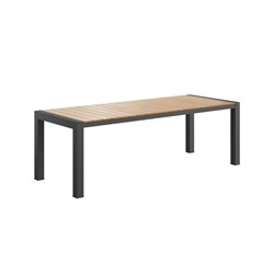 Rapidline Ridge Outdoor Table Medium 1850W x 900D x 750mmH European Oak Top Black Frame