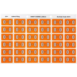 Avery Alphabet Coding Label O Side Tab 25x38mm Orange Pack Of 180