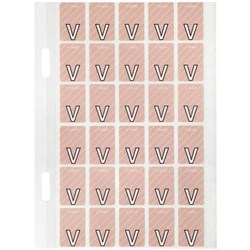 Avery Alphabet Coding Label V Top Tab 20x30mm Mauve Pack Of 150