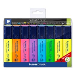 Staedtler Classic Highlighters Chisel 1-5mm Textsurfer Assorted Wallet of 8