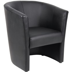 Tub Chair Single Seat 460W x 490D x 770mmH Black PU Upholstery