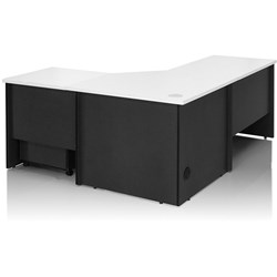 Logan Corner Workstation 1800/1800W x 600D x 730mmH White And Ironstone